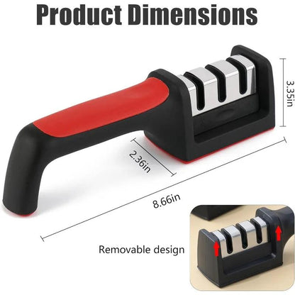 3-Stage Stainless Steel Knife Sharpener – Precision Sharpening for Every Kitchen