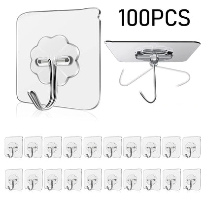 Wall Hooks, Sticky Hooks for Kitchen Bathroom Shower Door Outdoor Wall Hanging Door Self-adhesive