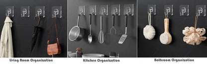 Wall Hooks, Sticky Hooks for Kitchen Bathroom Shower Door Outdoor Wall Hanging Door Self-adhesive