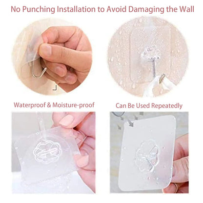 Wall Hooks, Sticky Hooks for Kitchen Bathroom Shower Door Outdoor Wall Hanging Door Self-adhesive