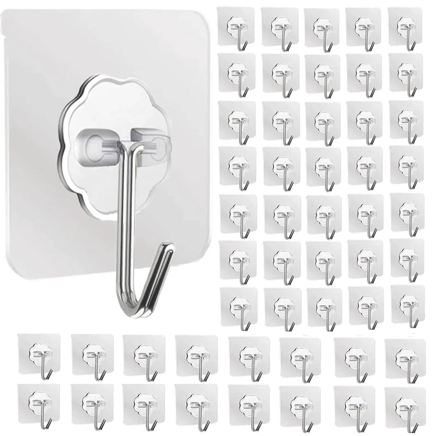 Wall Hooks, Sticky Hooks for Kitchen Bathroom Shower Door Outdoor Wall Hanging Door Self-adhesive