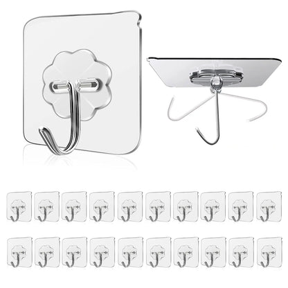 Wall Hooks, Sticky Hooks for Kitchen Bathroom Shower Door Outdoor Wall Hanging Door Self-adhesive